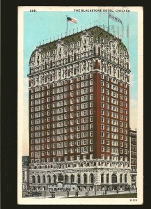 USA 554 on Postmarked 1929 Chicago Ill Blackstone Hotel Postcard Used