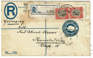 Tanganyika 1931 Lupembe cancel on registry envelope to Germany