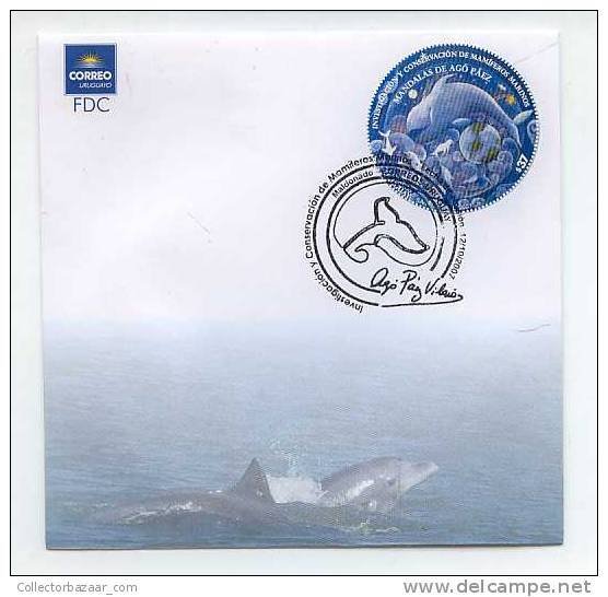 URUGUAY 2007 MNH STAMP Whale marine life MANDALA FDC