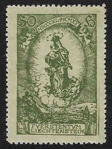 Liechtenstein #47 Unused OG HR; 50h Madonna & Child (1920)