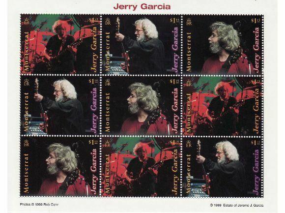 Montserrat - Jerry Garcia 9 Stamp  Sheet  973-5