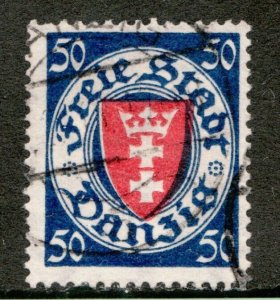 1924 Germany Danzig Sc #187 Self ruling city state - Used stamp Cv $8.50