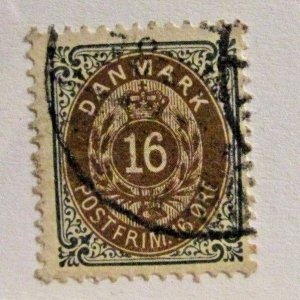 Denmark Scott #47  Θ used, fine + 102 card