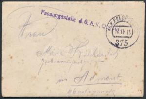 Hungary stamp Austria-Hungary Field cover 1918 WS241904