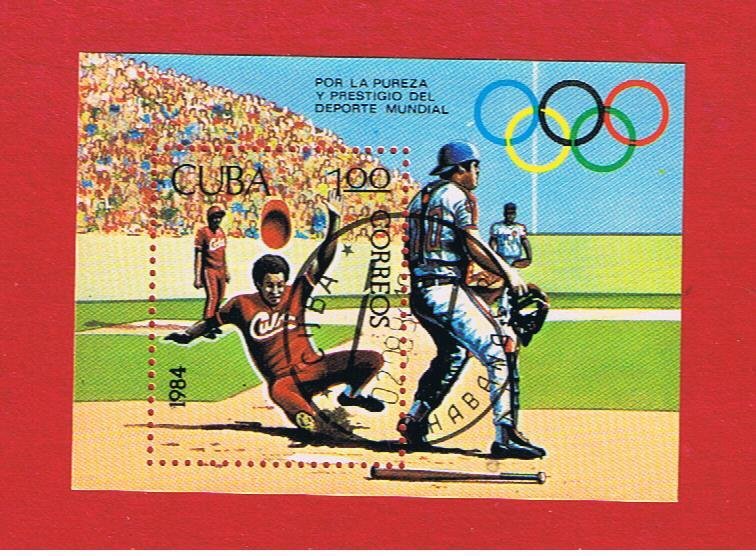 Cuba #2723  VF used  Olympics  Souvenir Sheet    Free S/H