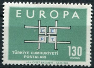 Turkey Sc#1603 MNH, 130k bl grn, blk & bl, Europa (C.E.P.T.) 1963 - Square (1...