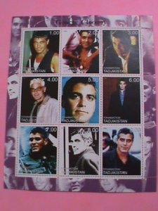 TAJKISTAN STAMP: GEORGE CLOONEY MNH LARGE STAMP SHEET.