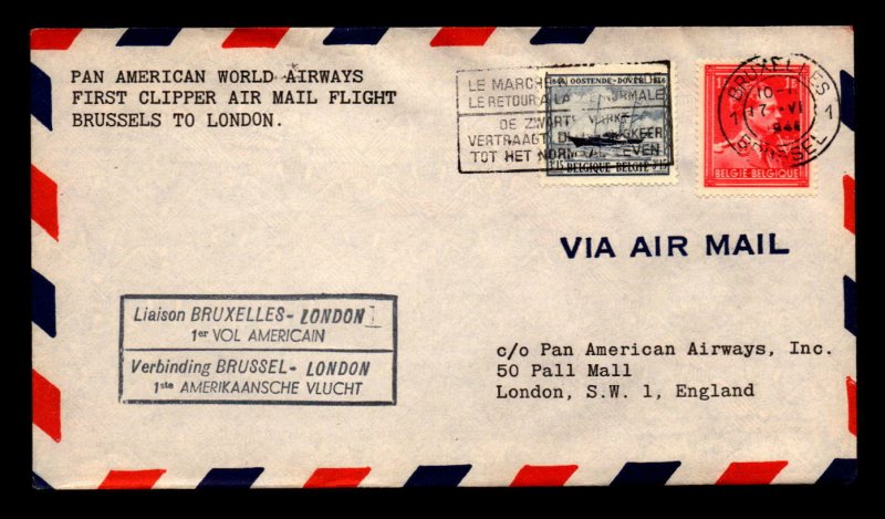 Belgium 1946 FFC Brussels to London - L8330