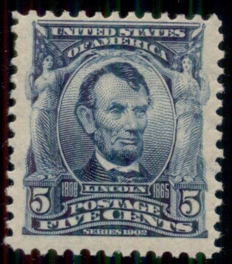 US #304 5¢ Lincoln, fresh og, NH, VF, Scott $150.00