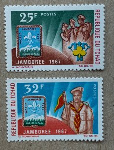 Chad 1967 Scout Jamboree, MNH.  Scott 144-145, CV $1.90