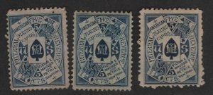 US Sc#Ru13b, c+d private die Proprietary Playing Cards Revenue stamp 