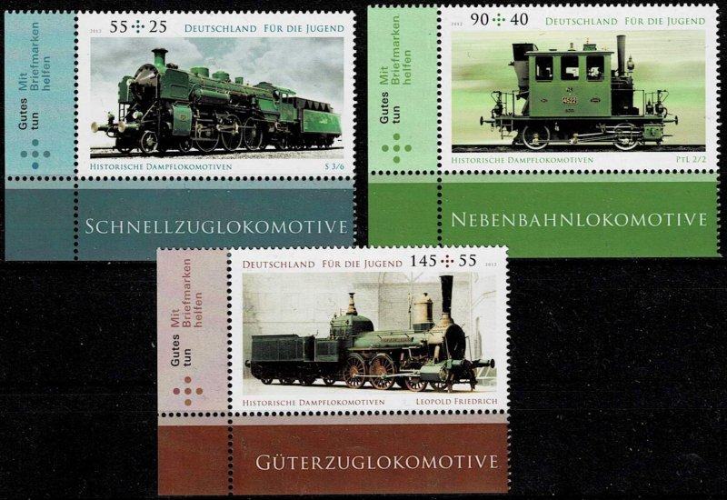 Germany 2012,Sc.#B1066-8 MNH, For Youth: Historical steam locomotives