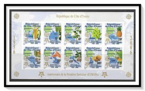 Ivory Coast #1165b (v) Europa 50th Anniversary Imperf Mini-Sheet MNH