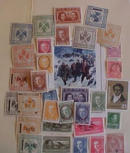 ALBANIA  1 MINT NH SHEETLET & 33 DIFF. MINT MOSTLY LIGHT HINGED STAMPS