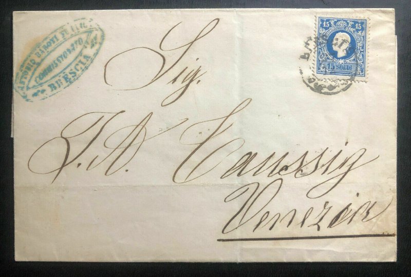 1858 Brescia Austrian Empire Vintage Letter Cover To Venezia