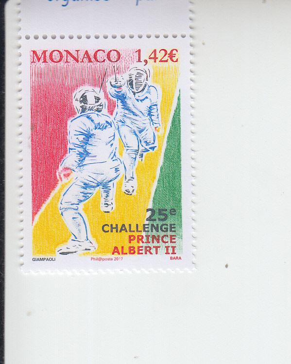 2017 Monaco Prince Albert II Fencing Tournament (Scott 2890) mnh