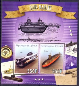 Djibouti 2013 Submarines Sheet MNH