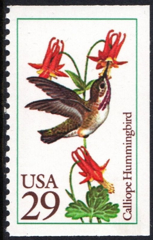 SC#2646 29¢ Hummingbirds: Calliope Hummingbird Booklet Single (1992) MNH