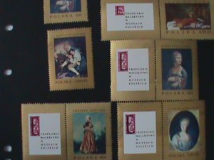 ​POLAND-1967 SC#1551-8  PAINTINGS FROM POLISH MUSEUM-WITH LABLES-MNH-VF