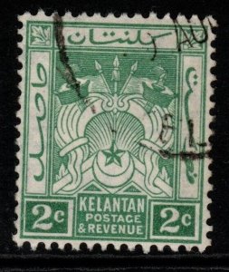 MALAYA KELANTAN SG16a 1926 2c GREEN FINE USED