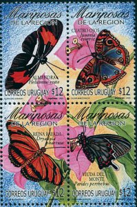 125206 MNH URUGUAY 2003 MARIPOSA