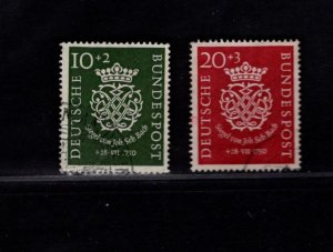 Germany used semi-postal issue from 1950.Seal of Johann Bach Sc# B314-315