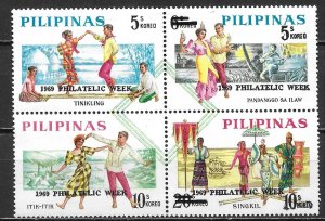Philippines 1046a Philatelic Week Block MNH (lib)