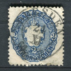 GERMANY; SAXONY 1863 early classic rouletted issue used Shade of 2g. value