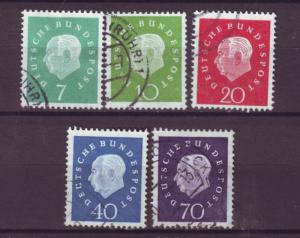 J16066 JLstamps 1959 germany set used #793-7 heuss