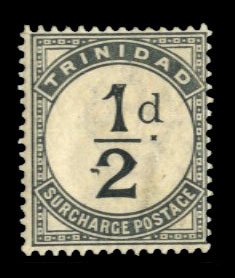 Trinidad #J1 Cat$22.50, 1885 1/2p black, hinged