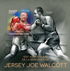 Centrafrique 2014 MNH.JERSEY JOE WALLCOT  |  Michel Code: 4764 / Bl.1165