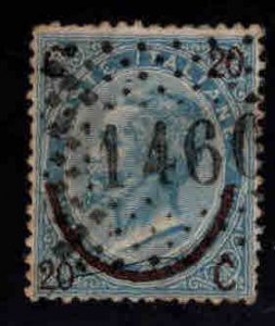 Italy Scott 34b Used surcharged 1865 stamp Type III