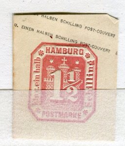 GERMANY; HAMBURG 1860s classic Imperf Postal Stationary PIECE