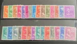 United States #803-31 Mint Never Hinged 1938 Presidential Series