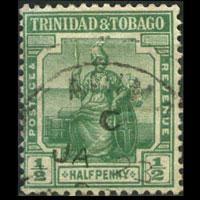 TRINIDAD & TOBACO 1921 - Scott# 12 Britannia 1/2p Used