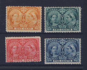 4x Canada Victoria Jubilee Stamps #51-1c 52-2c 53-3c 54-5c Guide Value = $81.00