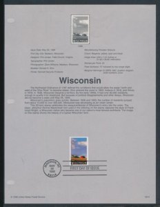 USPS 1998 SOUVENIR PAGE 32c WISCONSIN