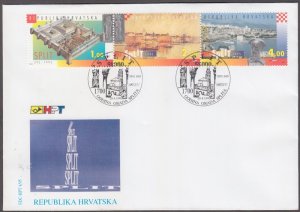 CROATIA Sc #236a-c FDC - 1700th ANN of the TOWN of SPLIT