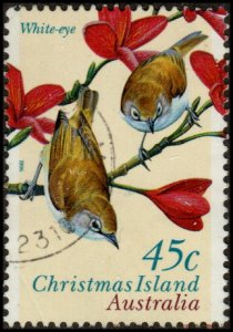 Christmas Island 399 - Used - 45c White-eyes (1996) (cv $1.50)