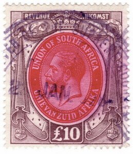 (I.B) South Africa Revenue : Duty Stamp £10 (1913)