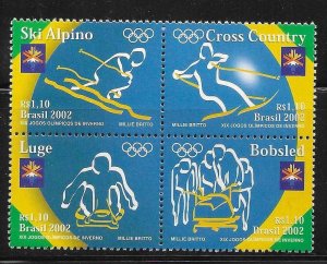 Brazil 2002 Winter Olympics Salt Lake City Block Sc 2835 MNH B15