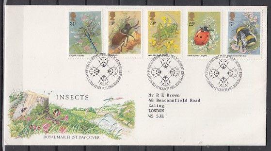 Great Britain, Scott cat. 1098-1102. Insects issue, Honey Bee. First Day Cover