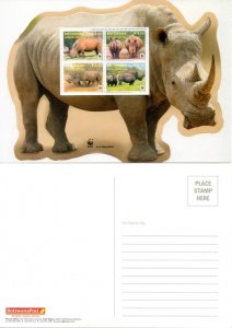 Botswana - 2011 WWF Rhino Postcard Mint