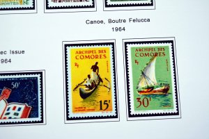 COLOR PRINTED COMOROS 1892-1975 STAMP ALBUM PAGES (25 illustrated pages)