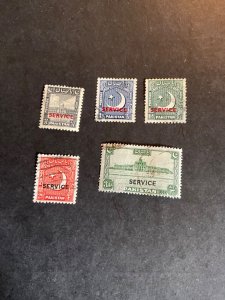 Stamps Pakistan Scott #027-31 used