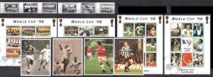 1997	Gambia	soccer world cup football France 1998 set+4klb+4s/s MNH	403