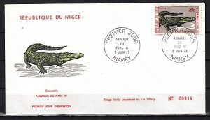 Niger, Scott cat. 273 only. Crocodile value on a First day cover.