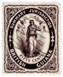 (I.B) British Guiana Revenue : Summary Jurisdiction 50c (1883)