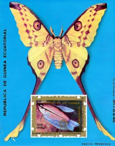 Equatorial Guinea 1976 Butterflies/Fish S/S MNH Mi.#Bl. E222