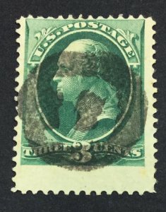 MOMEN: US STAMPS #3c NEGATIVE D USED LOT #44448